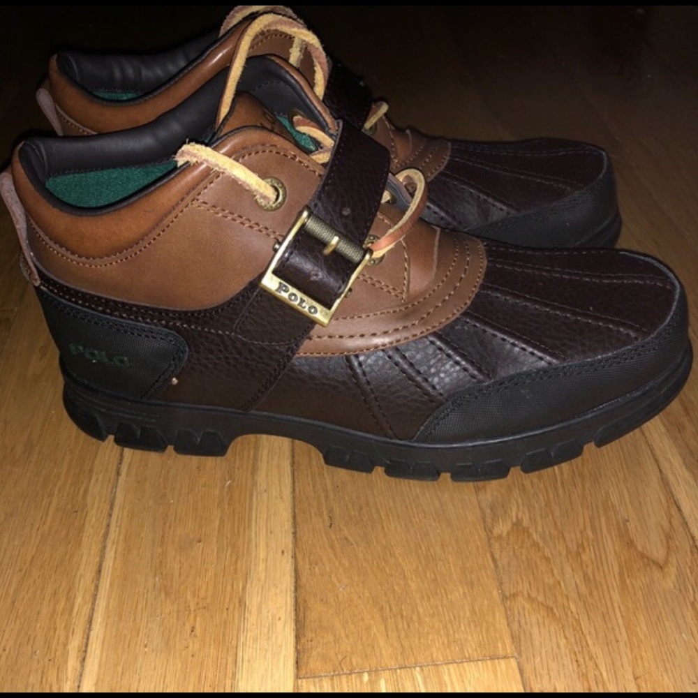Polo boots ankle low top brown leather